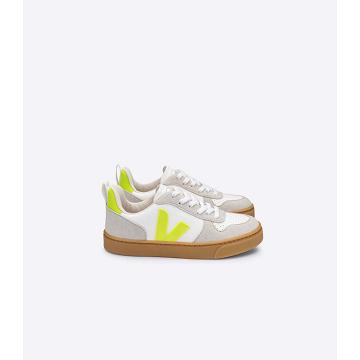 White/Mint Kids' Veja V-10 CWL Sneakers | AU 852LIS